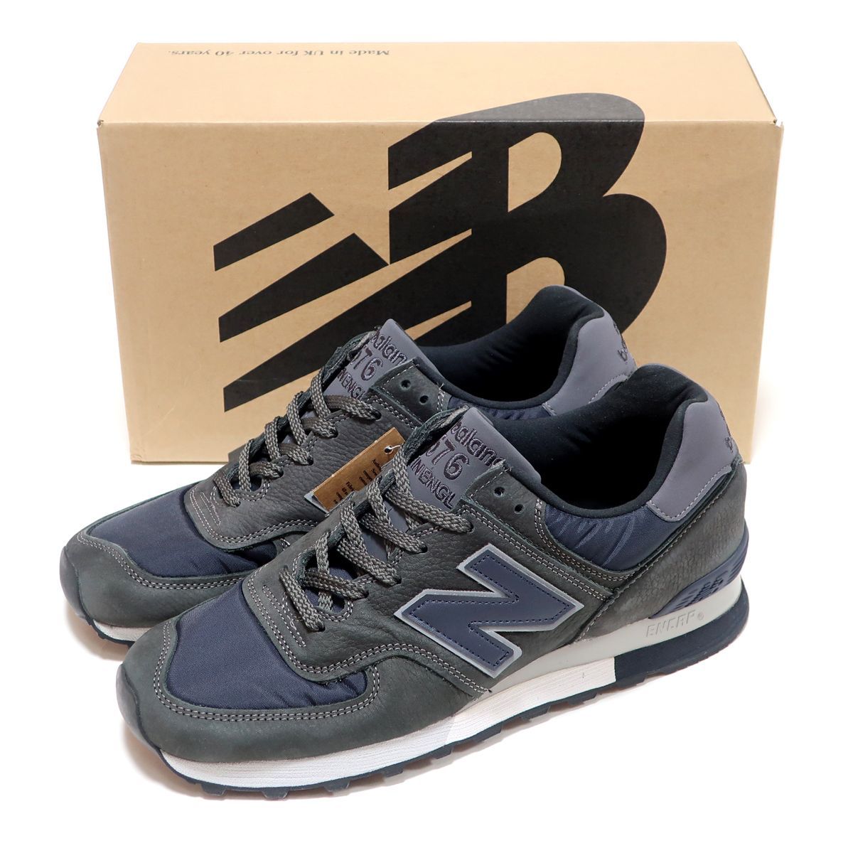 訳あり品☆靴紐片方無し NEW BALANCE OU576GGN US7.5 25.5cm GRAY NAVY MADE IN UK M576  ENGLAND ( ニューバランス 576 ヌバック グレー ネイビー UK製 ) - メルカリ