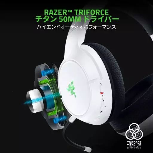 PCハード 有線 ワイヤレス RGB ゲーミングヘッドセット Kaira Pro White ホワイト RZ04-03470300-R3M1