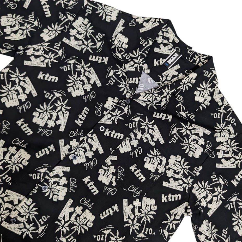 ケツメイシ アロハシャツ 美品 CLUB KTM ケツメイシ 会員限定 アロハシャツ ブラック 総柄