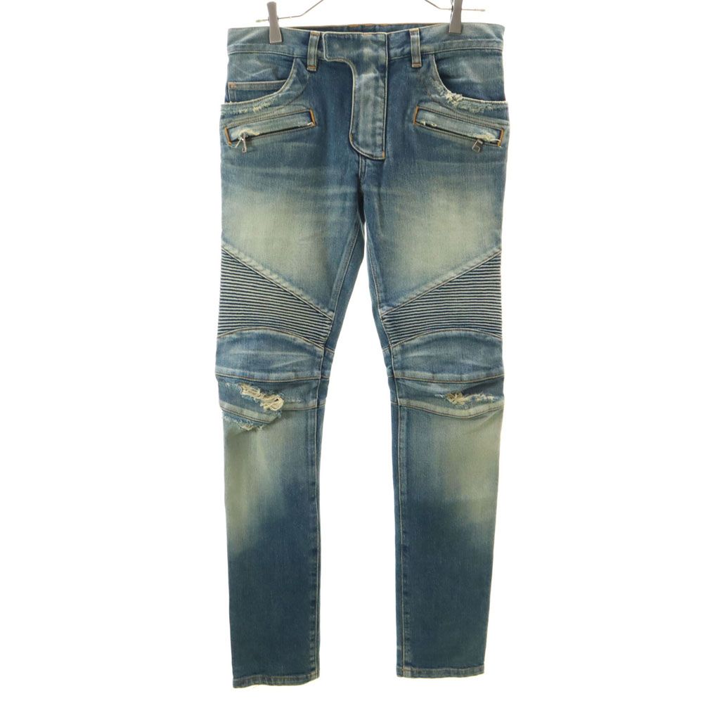 BALMAIN バルマン　バイカーデニム　パンツ　27 ジーンズ BALMAIN（バルマン）SLIM BIKER JEANS (スリム ストレッチ
