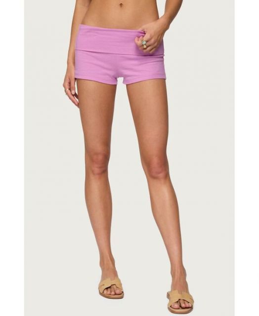 【送料無料】 アディクテッド レディース ハーフパンツ・ショーツ ボトムス Women's Fleur Fold Over Shorts Pink