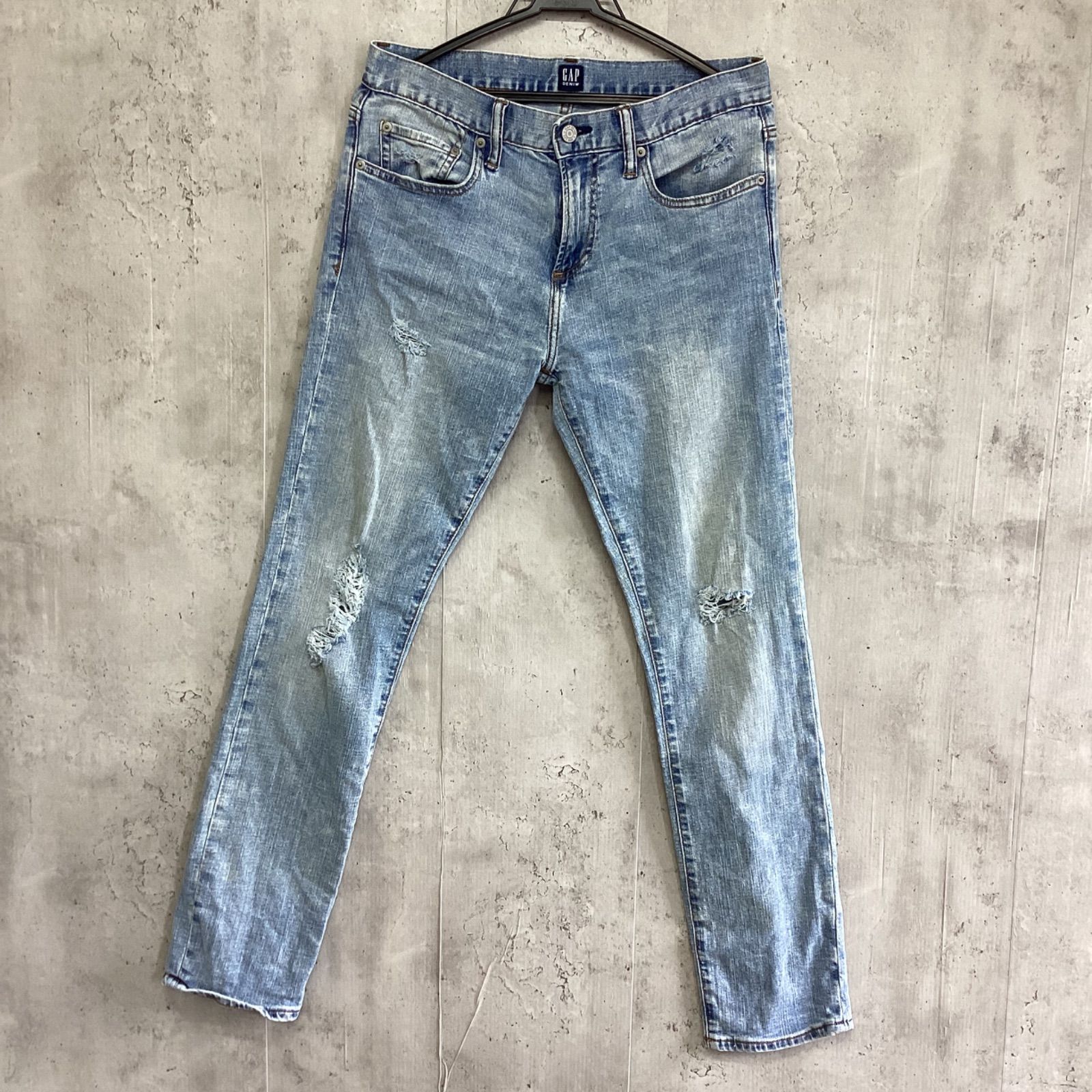 GAP ギャップ ダメージ加工スキニーデニムパンツ ブルー レディース 29 