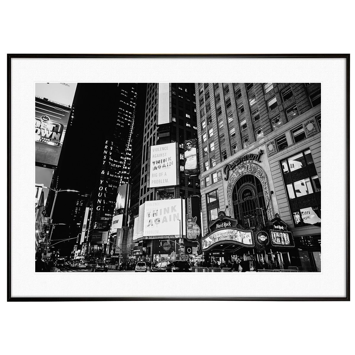 アメリカ写真 ニューヨーク タイムズ・スクエア インテリア モノクロ(モノトーン)アートポスター額装 AS1686 - メルカリ