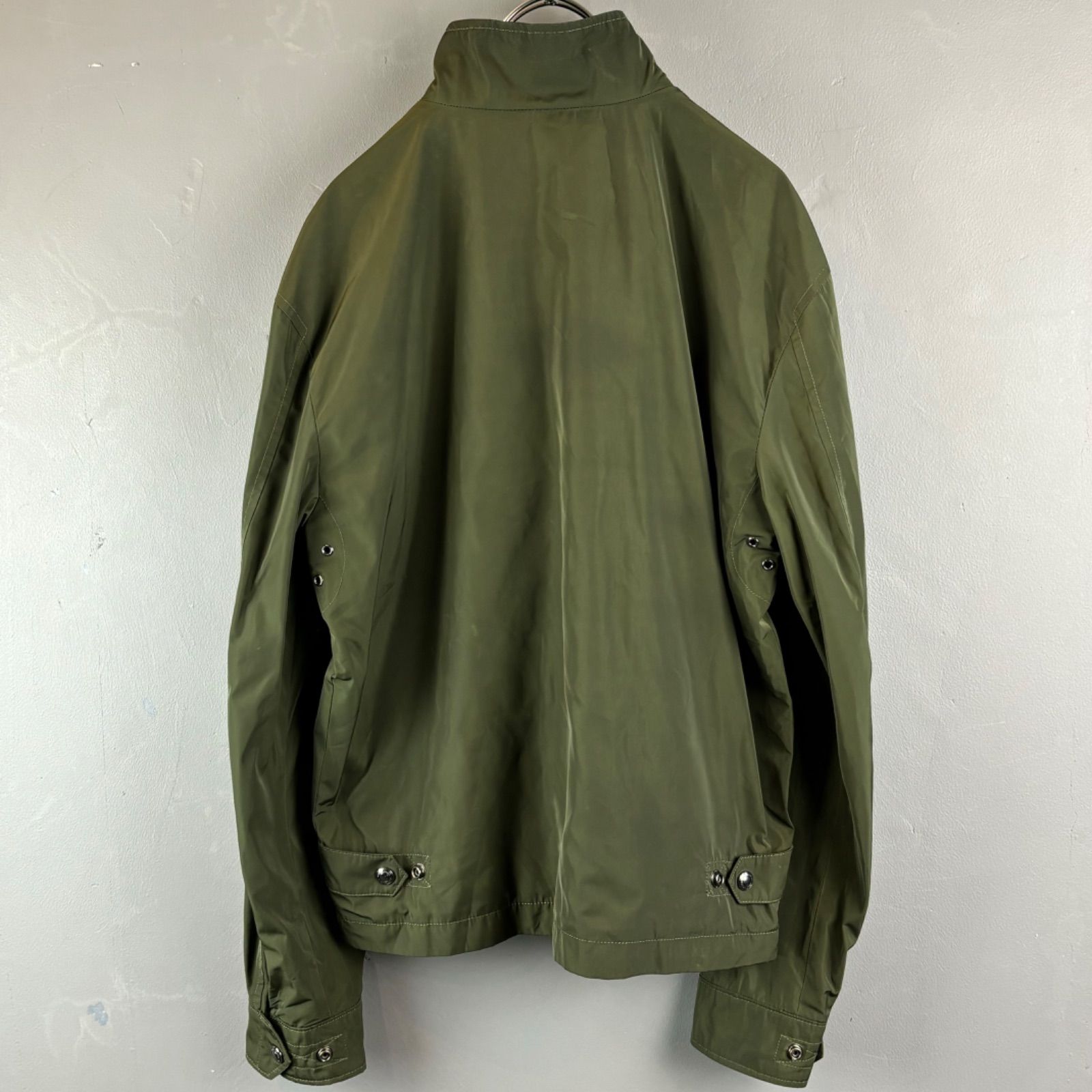 POLO RALPH LAUREN Logo Embroidery Swing Top Jacket Green ポロラルフローレン スウィングトップ ジップアップ ジャケット ブルゾン 内側チェック柄 オリーブ