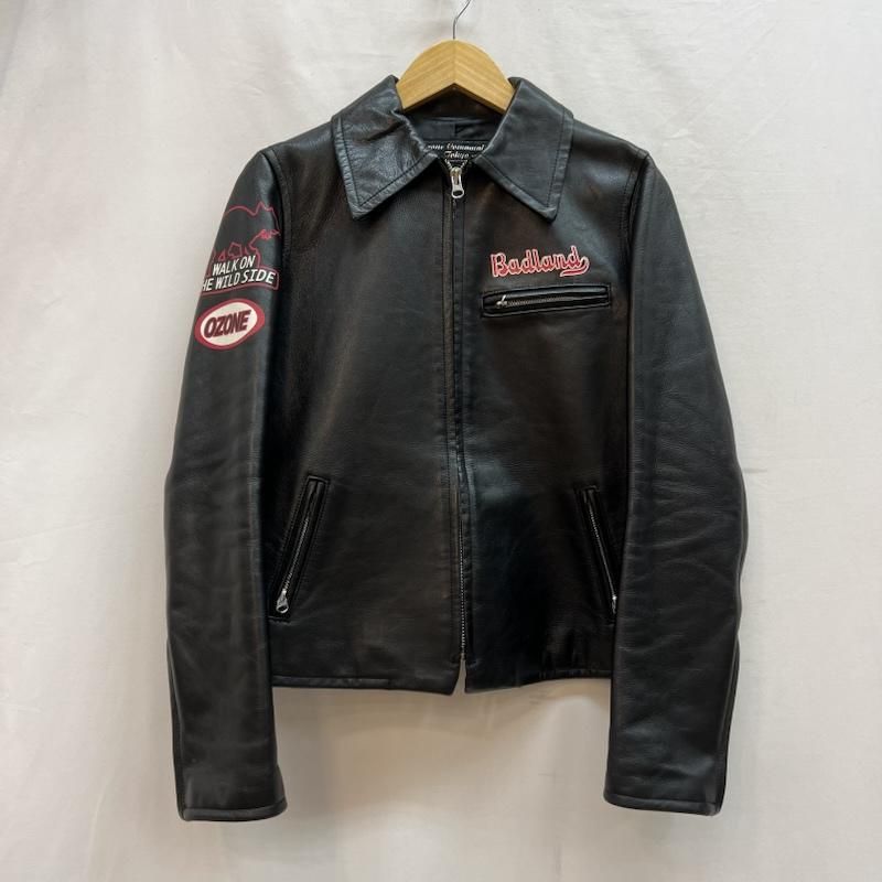 HYSTERIC GLAMOUR ヒステリックグラマー ジャケット 上着 ライダース 90s 00s ロゴ プリント シングル ライダースジャケット レザー OZONE