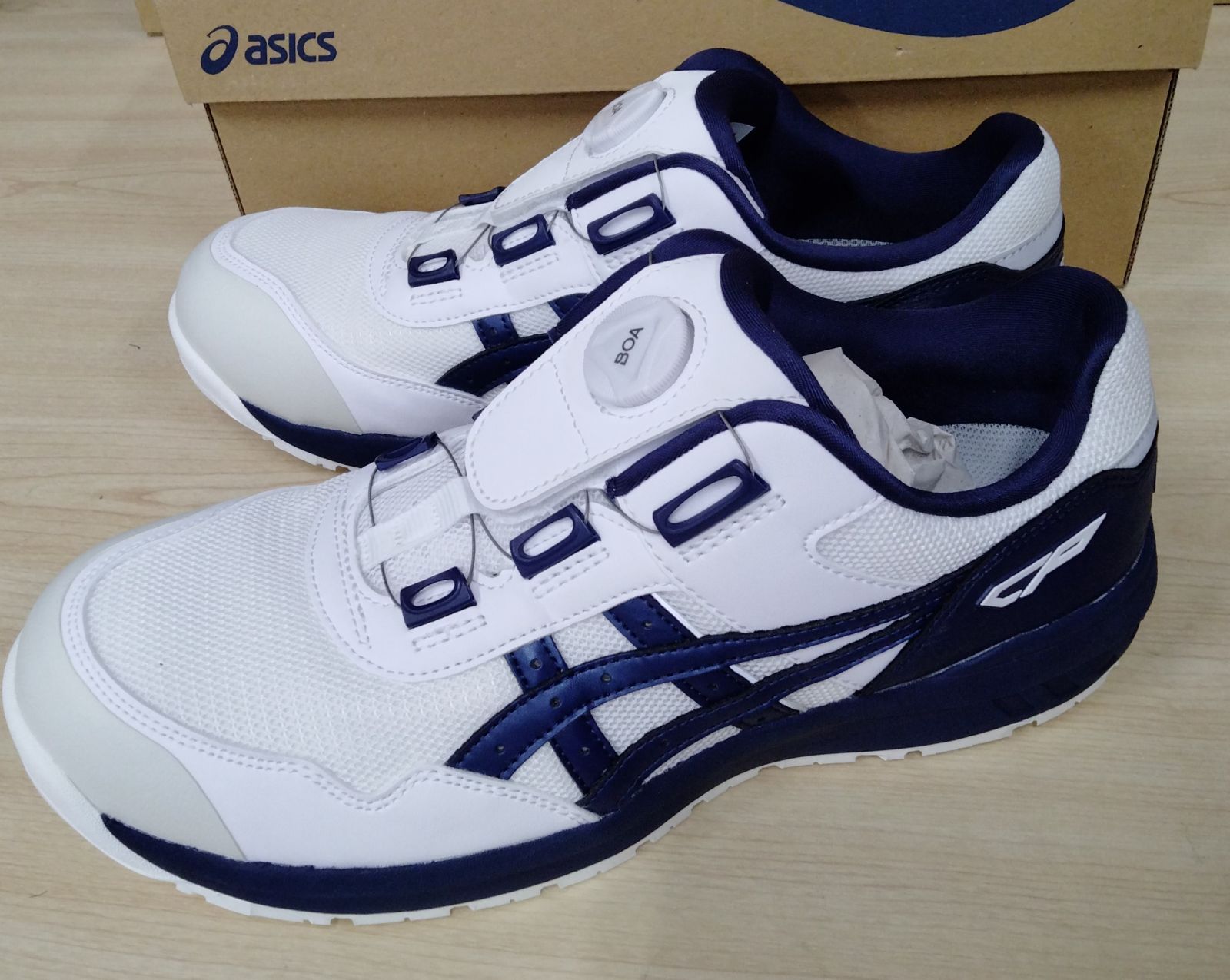 アシックスワーキング 安全靴 ウィンジョブ CP209 BOA JSAA A種先芯 ホワイト ピーコート 27.5 cm