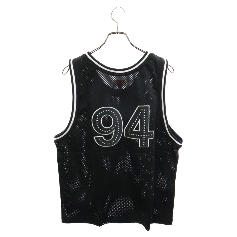 SUPREME シュプリーム 19SS Rhinestone Basketball Jersey ラインストーンバスケットボールジャージー メッシュタンクトップ ナンバリング ブラック SUPREME (シュプリーム) 19SS Rhinestone Basketball Jersey ライン