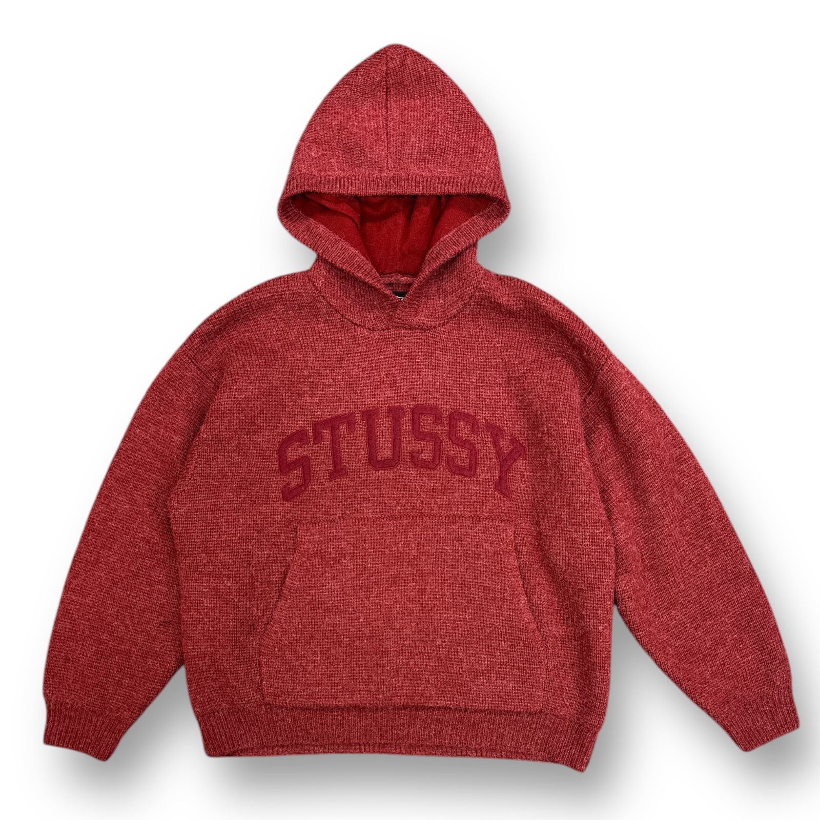 定価38500円 Stüssy 24AW FELT PATCH KNIT HOODIE フェルトパッチ 