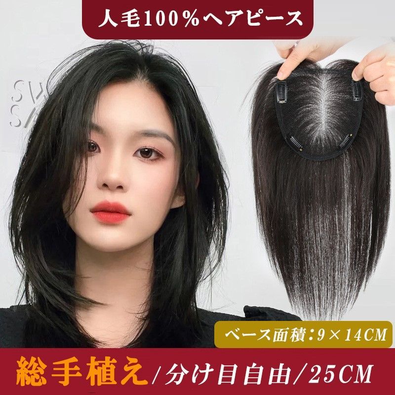 人毛100 総手植 医療用 部分ウィッグ ヘアピース ストレート ショート