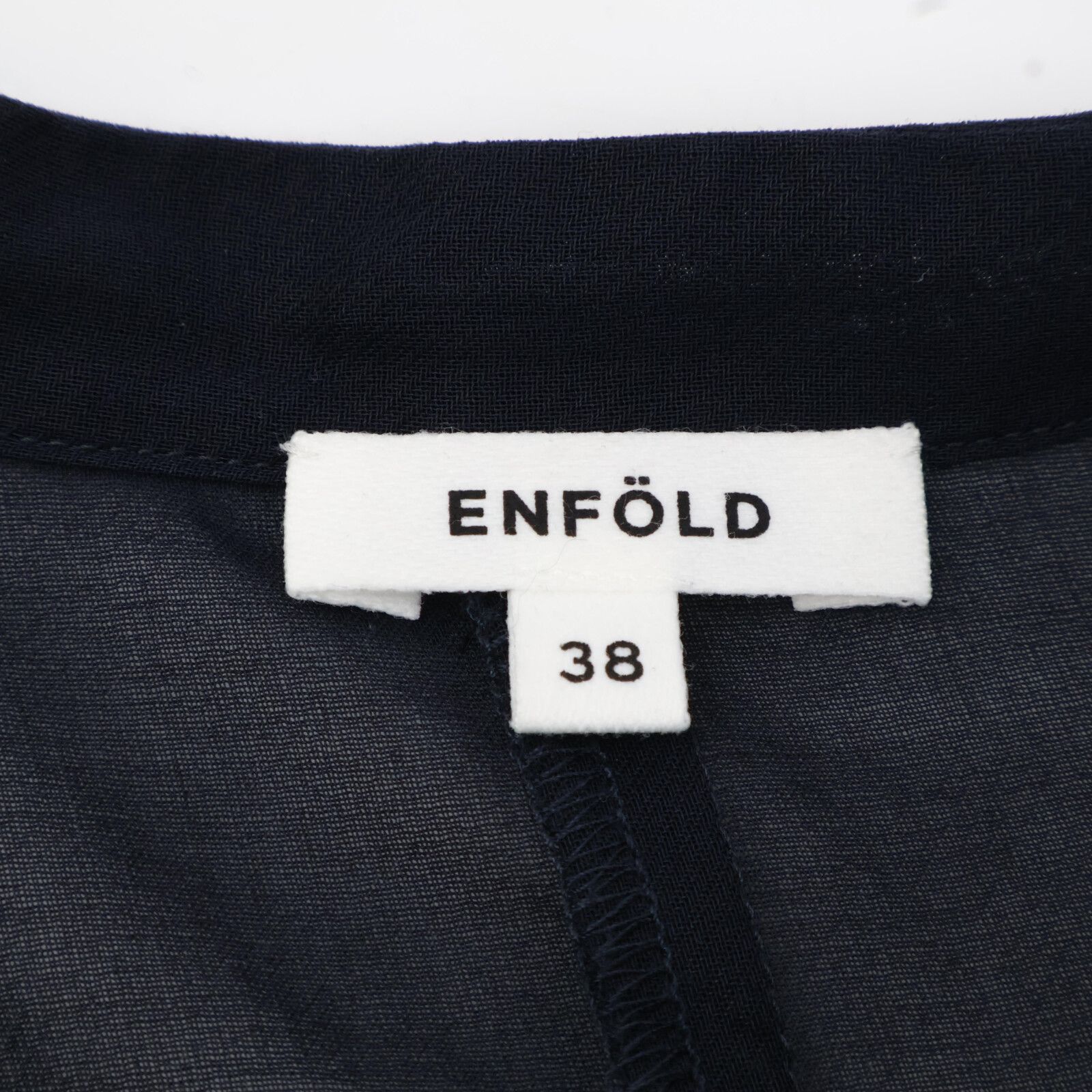 ENFOLD エンフォルド 300DA330-0930 ﾈｲﾋﾞｰ ｺｯﾄﾝ ﾋﾞｯｸﾞｼﾙｴｯﾄｼｱｰﾁｬｲﾅｼｬﾂ  