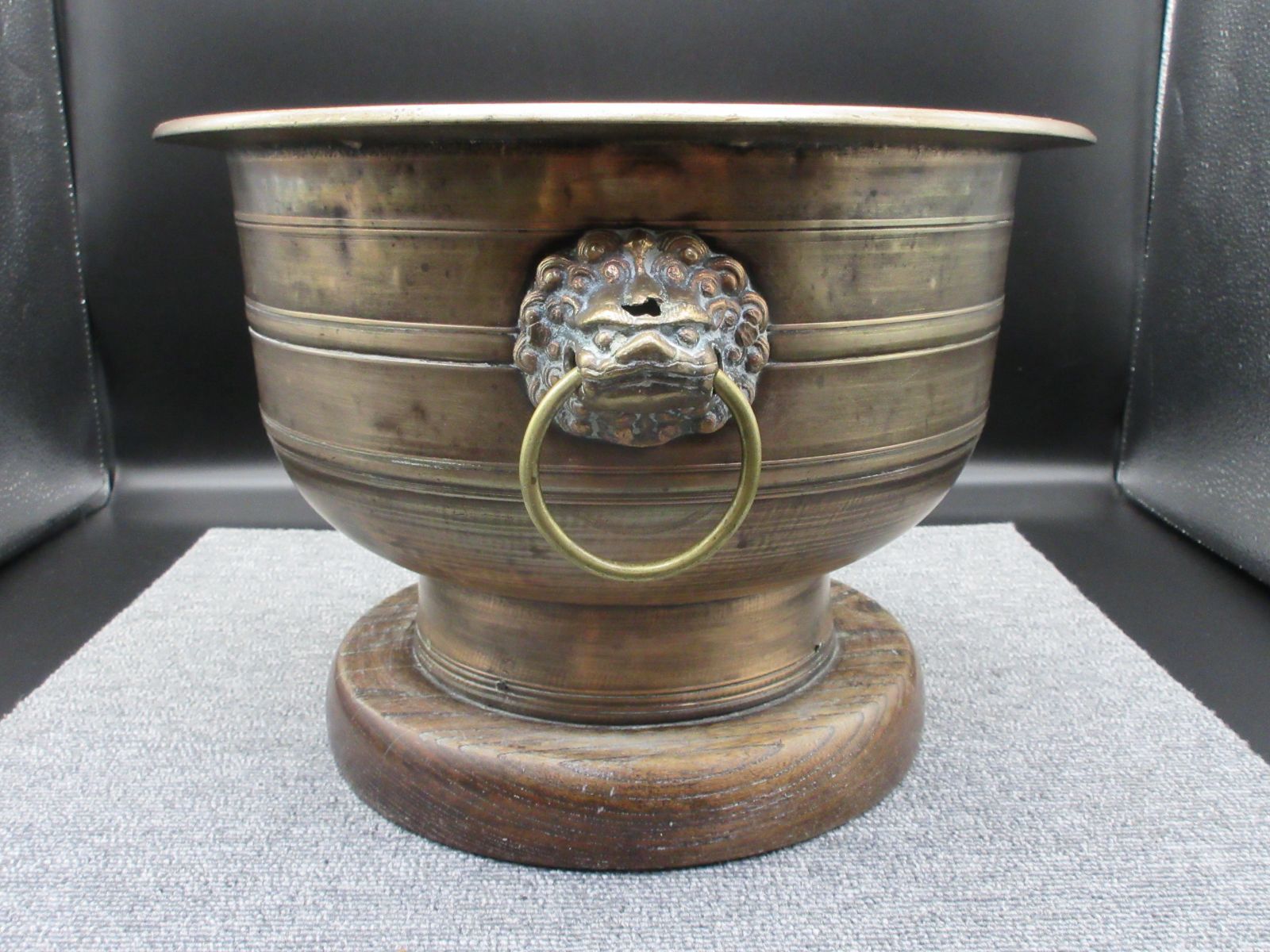 手あぶり火鉢☆骨董品 骨董品 木製手炙り火鉢 銅 一対