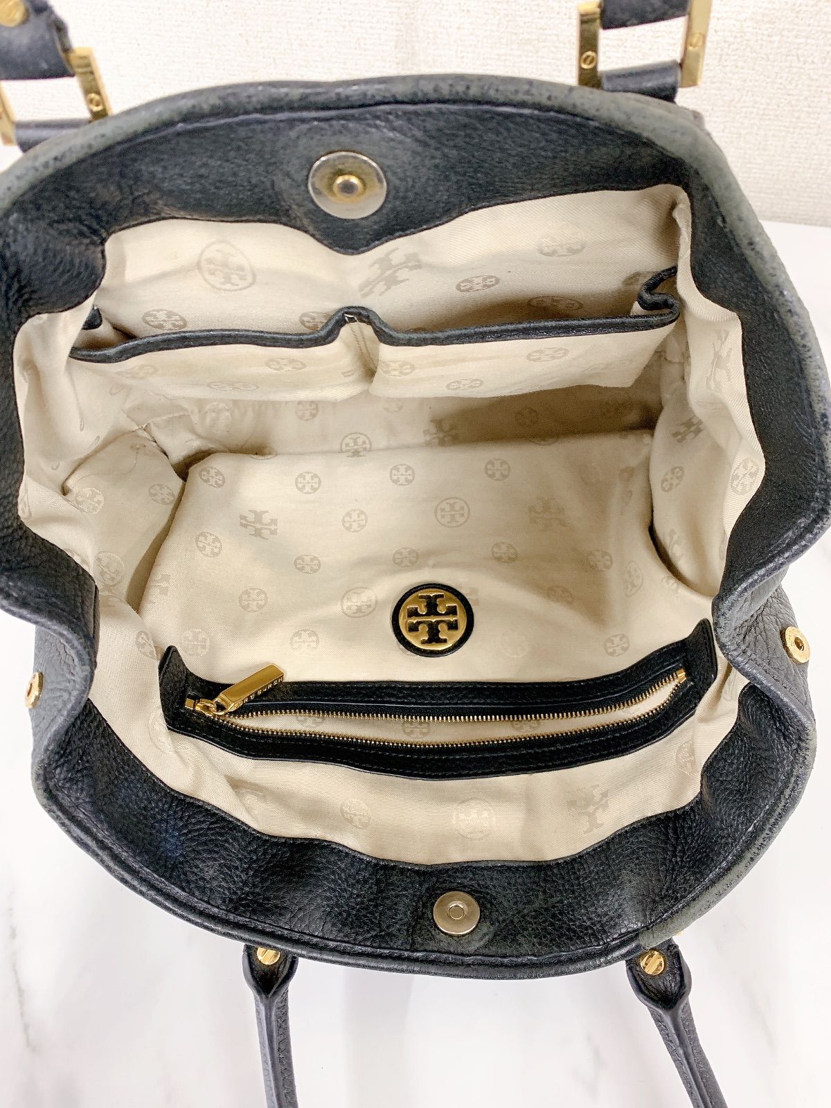 ＋ Tory Burch トリーバーチ レザー バッグ ブラック【バッグ】【2】