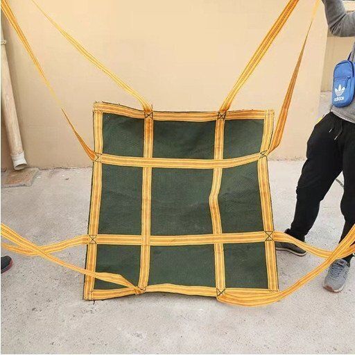 シートモッコ 布モッコ 吊り 使用荷重1t 荷揚げモッコ イージーモッコ 軽量強力シートモッコ 八点吊りタイプ モッコタスキ 強靭 頑丈 2X2M