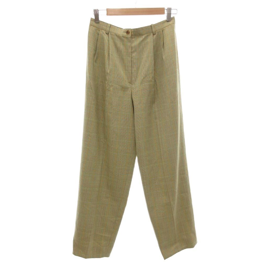 バーバリーズ Burberrys ヴィンテージ セットアップ パンツスーツ フォーマル テーラードジャケット ダブル スラックス チェック柄 シルク混 11 黄 イエロー |NU GY14 WWW_MORNINGWALKER_COM