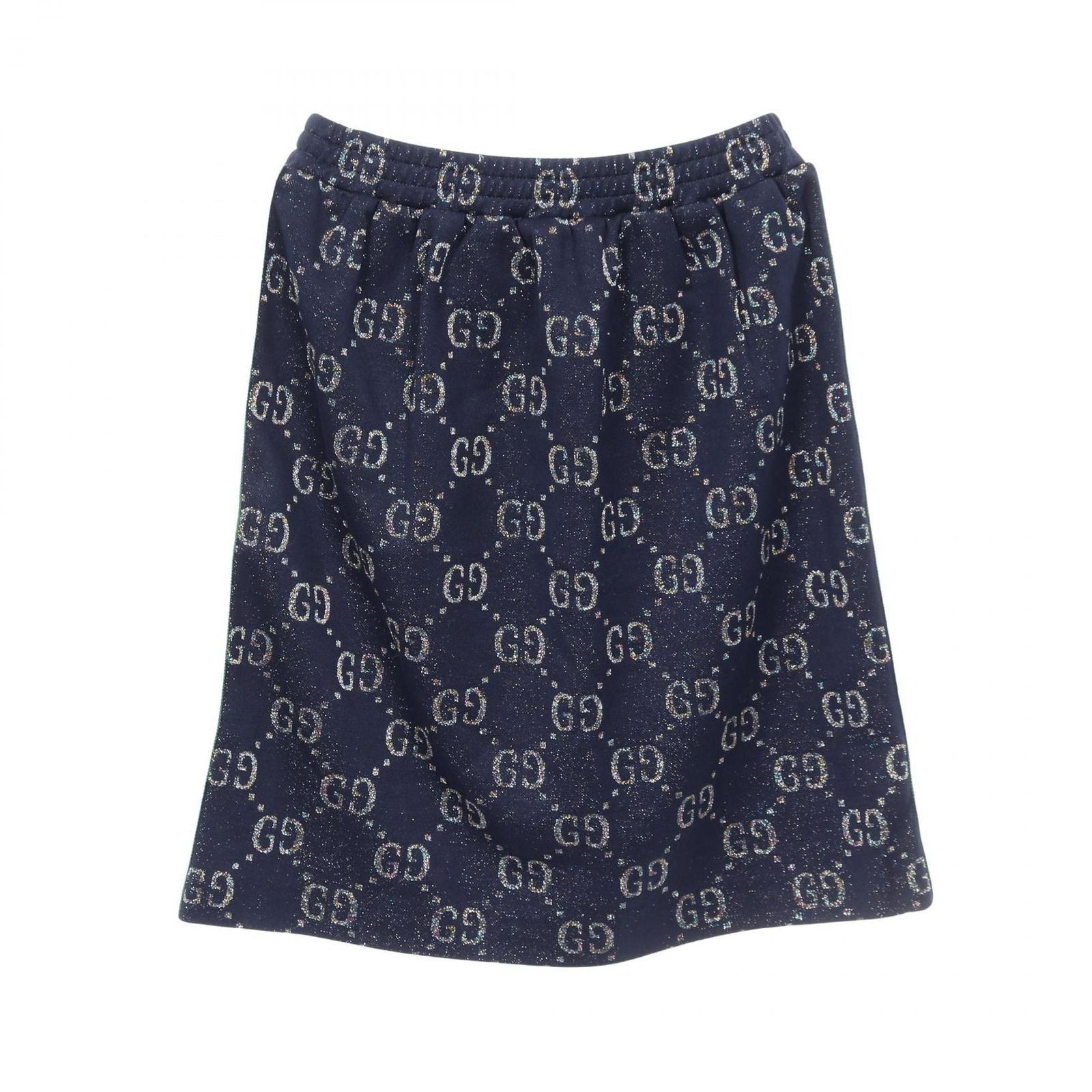 グッチ GUCCI スカート GG柄 ウェブストライプ 571386 ネイビー 