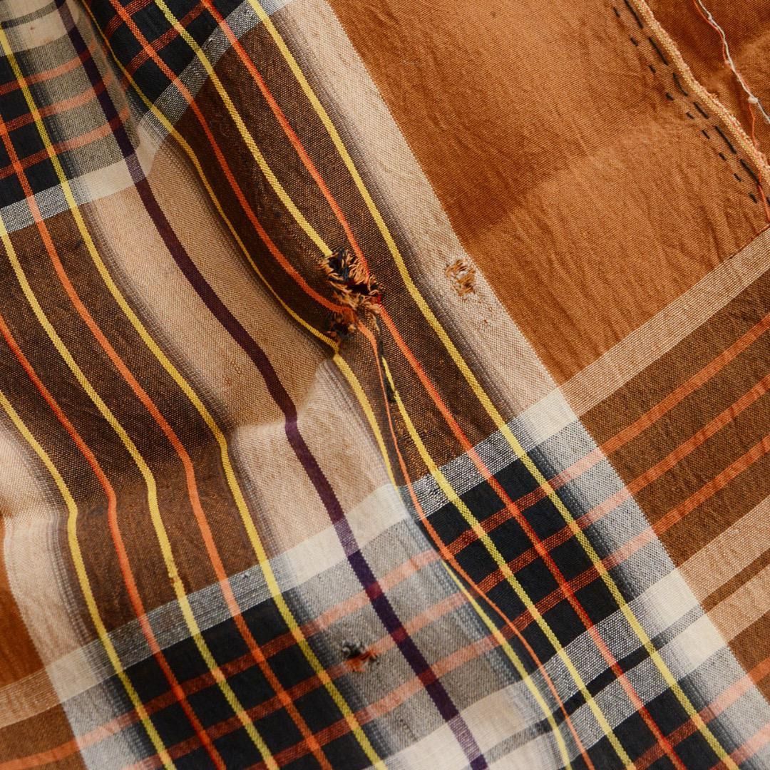 情報が満載。 古布 襤褸 木綿 布団皮 昭和中期 格子×クレイジーパターン 大判布 Japanese Vintage Boro Cotton Futon Cover Patchwork Checkered and Crazy Pattern Large 満足感のある