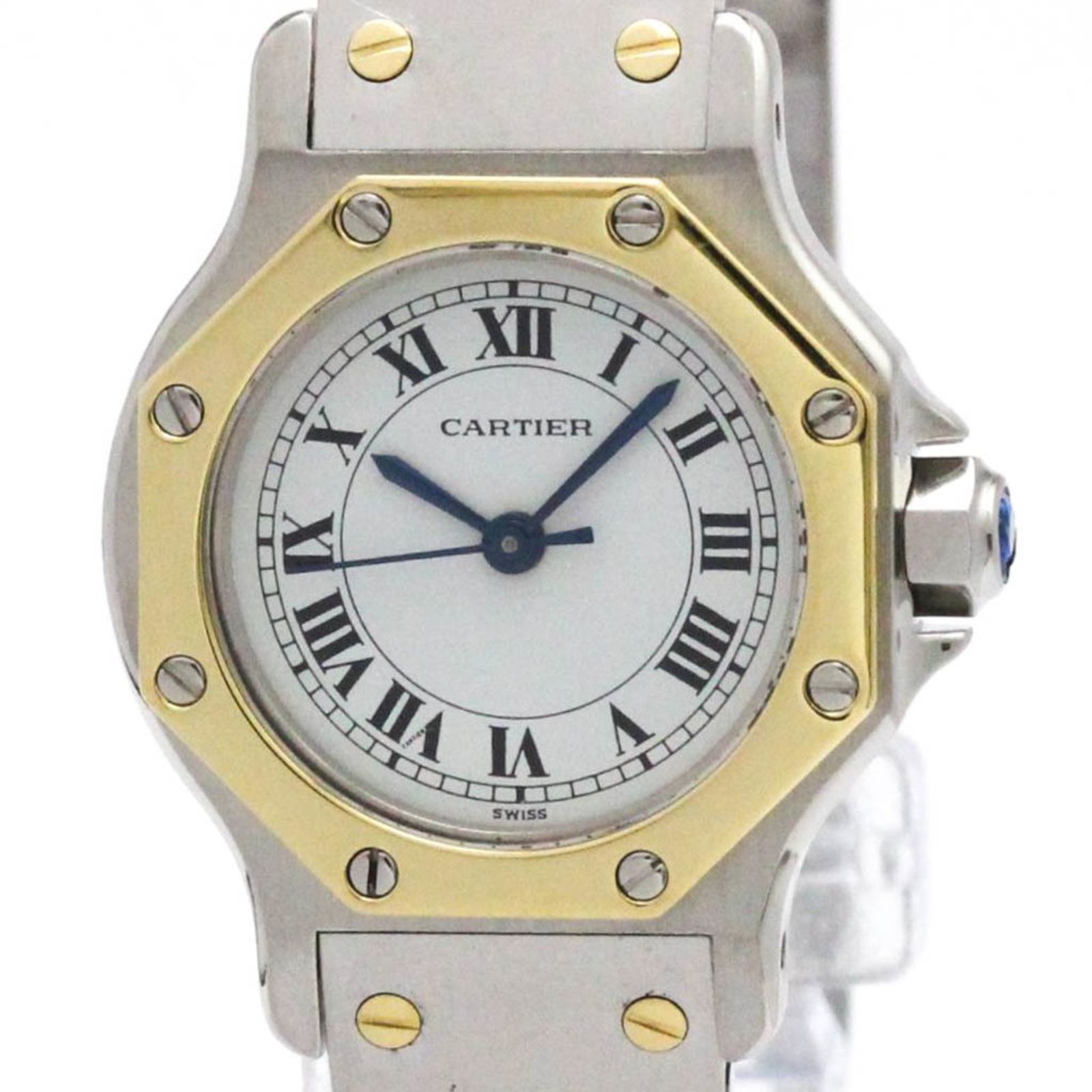 カルティエ CARTIER サントス オクタゴン SM K18 ゴールド ステンレススチール 自動巻き レディース 時計 外装仕上げ済み