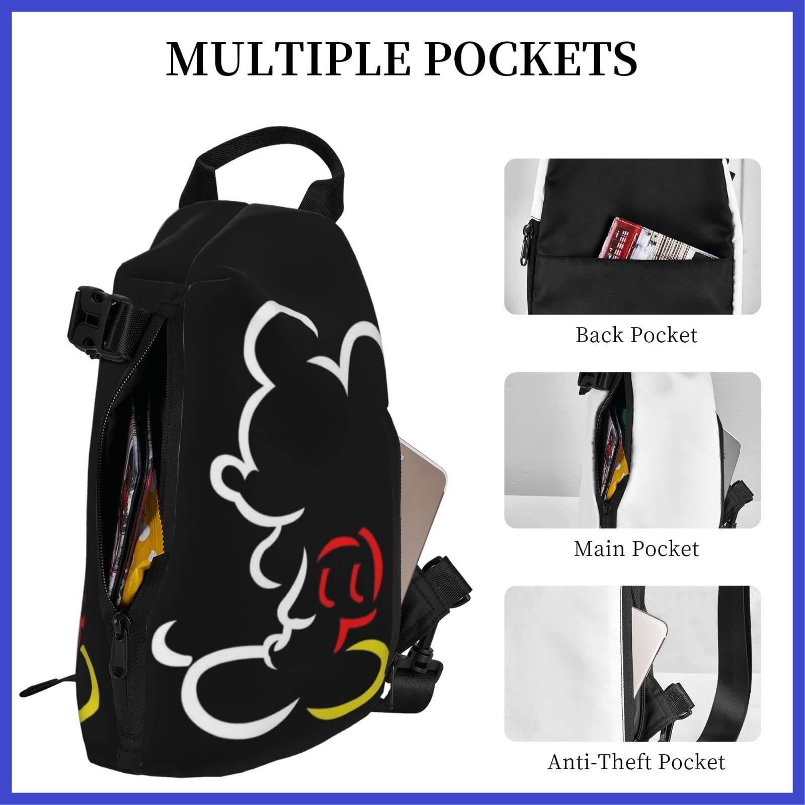 ミッキーマウス ボディバッグ メンズ 大容量 斜め掛けショルダーバッグ