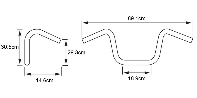 ファットボバースタイルエイプハンガー ハンドルバー ブラック 12インチ 1996~24年モデル
