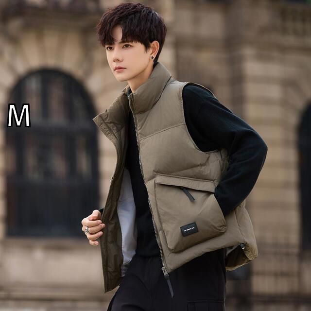 [M]秋冬 コーデ メンズ 服 シンプル ファッション オシャレ 大人 かっこいい 大きいサイズ ストリート 紳士服 ダウン ベスト ベウター 軽 暖かい