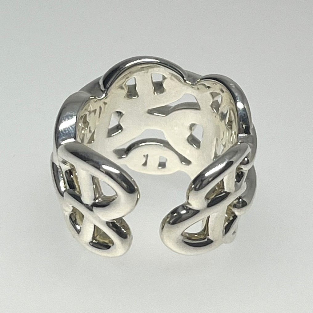 美品 HERMES エルメス シェーヌダンクル アンシェネ GM リング Ag925