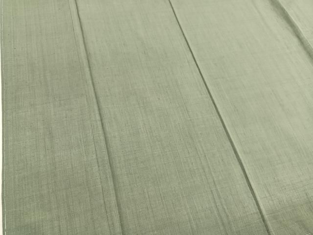 平和屋着物○本場結城紬 重要無形文化財 色無地 麹塵色 正絹 逸品 未