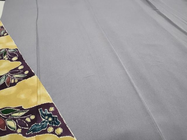 平和屋着物○極上 東京友禅 久呂田明功 青山みとも 訪問着 草葉文 鬼  