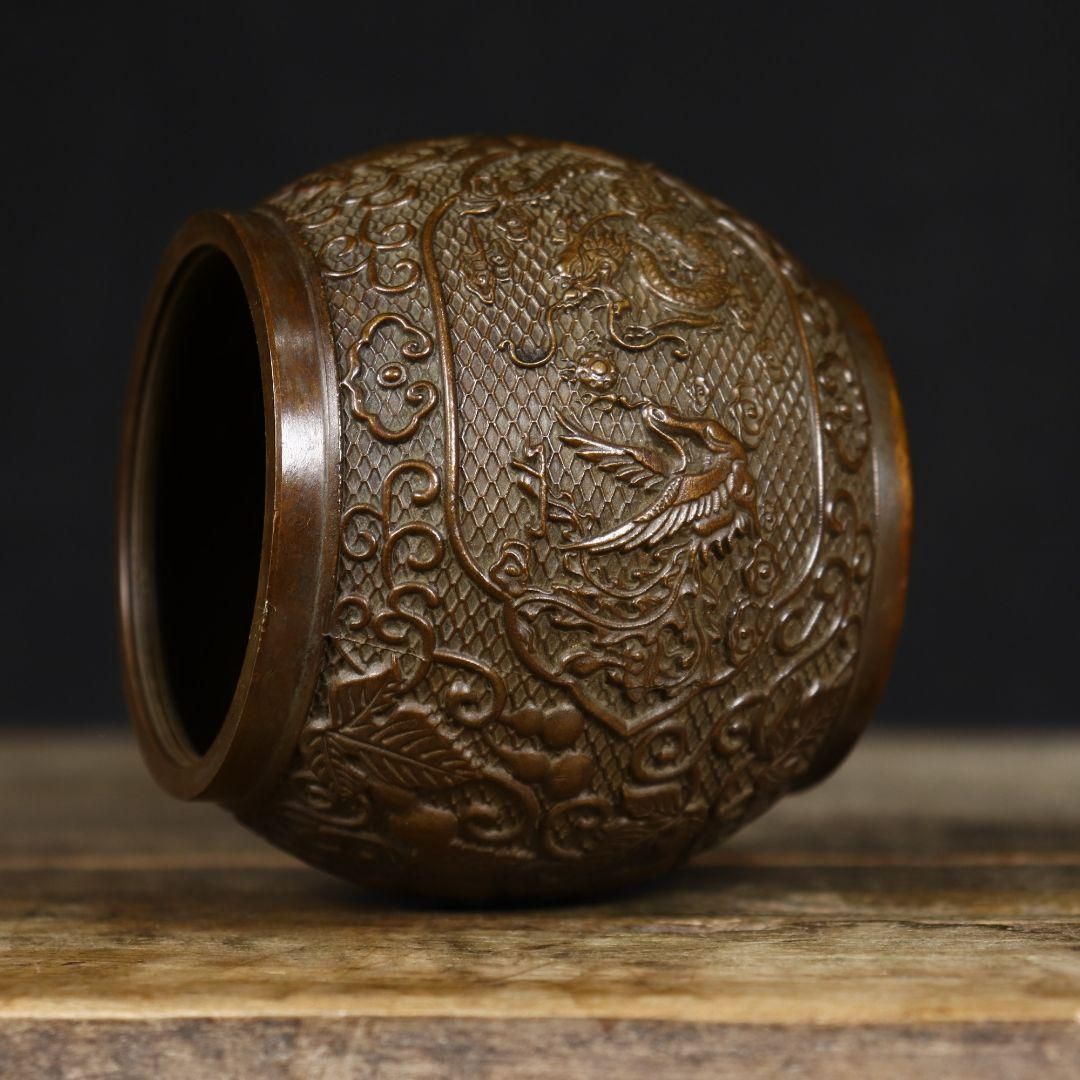 銅器 龍鳳酒壺 茶壺 茶道具 装飾品 工芸品 置物 銅器 龍鳳茶壺 酒壺 茶道工芸品 装飾品 置物