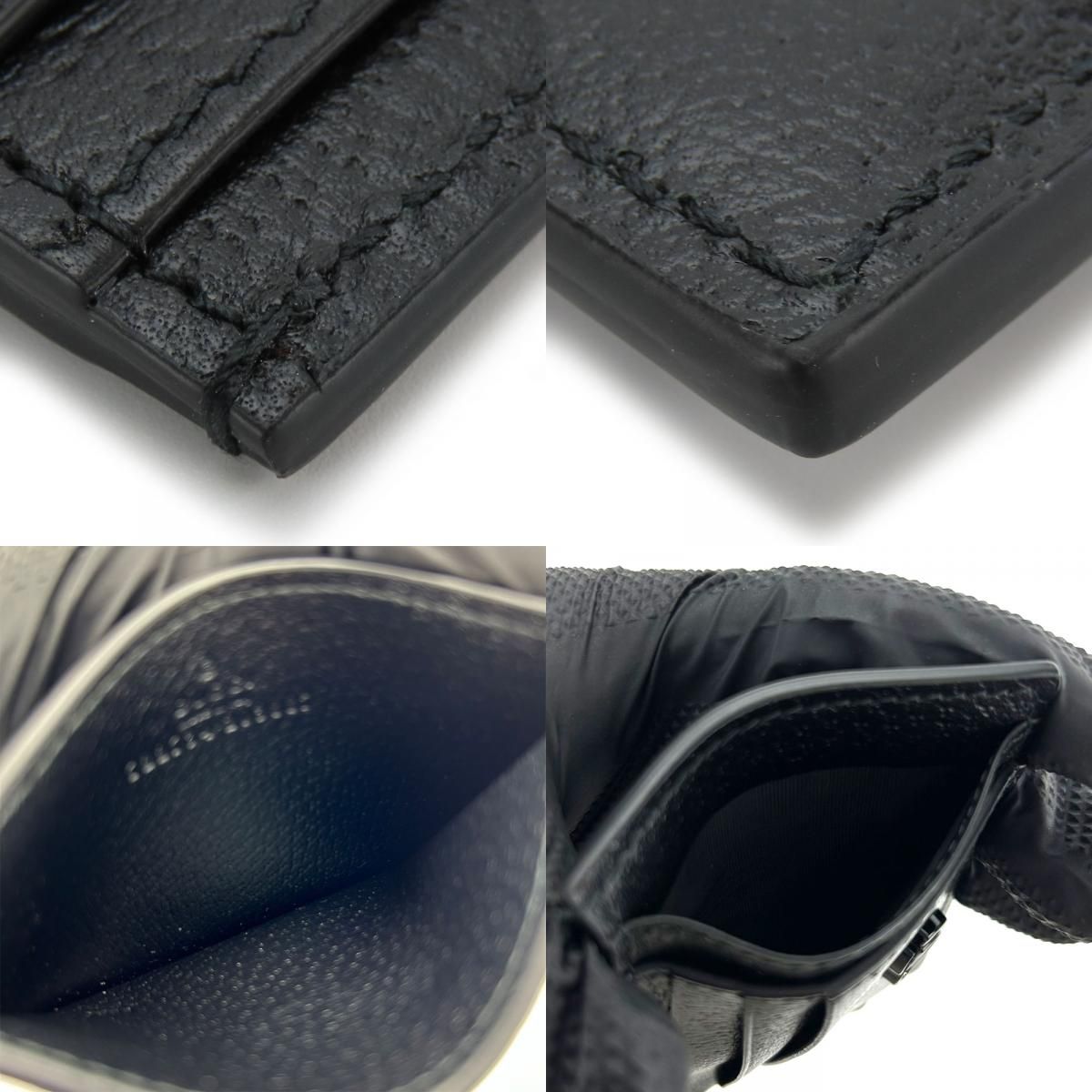 中古】 グッチ カードケース 722734 ダブルG レザー ブラック 小物  