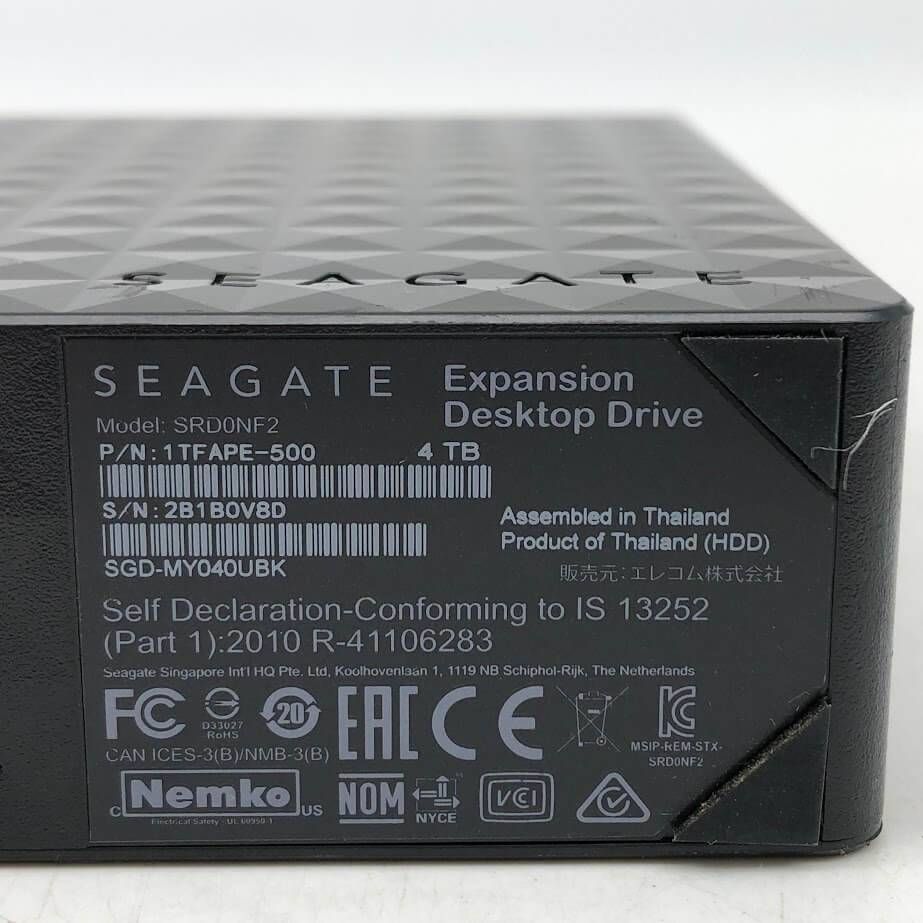 ss6755 【中古】エレコム 外付ハードディスク SGD-MY040UBK 4TB ブラック ELECOM 外付けHDD SEAGATE 据置型  テレビ パソコン ストレージ 黒 外付けハードディスク 中古 - メルカリ