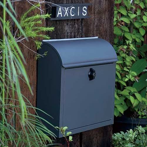 AXCIS アクシス ポスト 壁掛け 置き型 鍵付き A4 タテ開き ルーフィングポスト ダークグレー