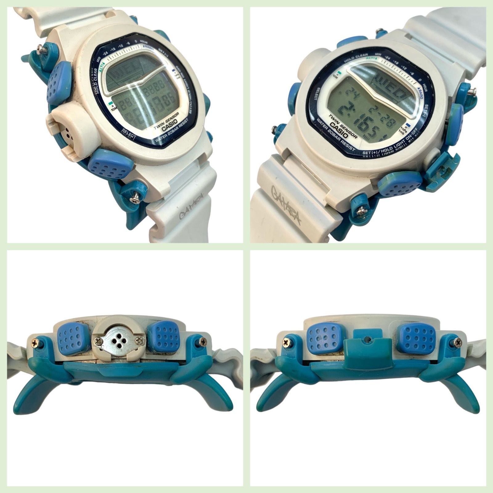 超希少限定コラボ品⭐️G-SHOCK】 CASIO カシオ ジーショック DW-9100P ライズマン RISEMAN  アメリカパラシュート協会オフィシャル ガンバ大阪コラボレーション限定品 ホワイト＆ブルー デジタルクオーツ（AYA） - メルカリ