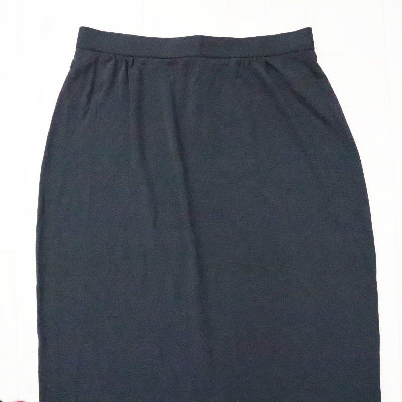 LEONARD レオナール ビスコース ポリエステル ロングスカート 40 ブラック K09-k057