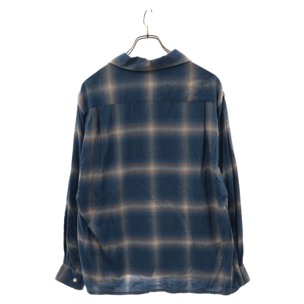 WACKO MARIA (ワコマリア) 22AW OMBRE CHECK OPEN COLLAR SHIRT L/S オンブレ チェック  オープンカラー レーヨン 長袖シャツ ブルー 22FW-WMS-OC03 - メルカリ