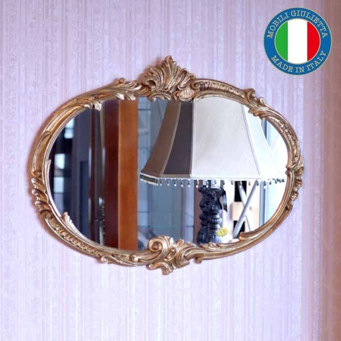 イタリア製 デコレーションミラー 壁掛け ミラー ゴールド 