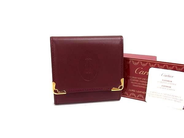 Cartier カルティエ マストライン レザー コインケース コインパース 小銭入れ レディース ボルドー系 BK6908