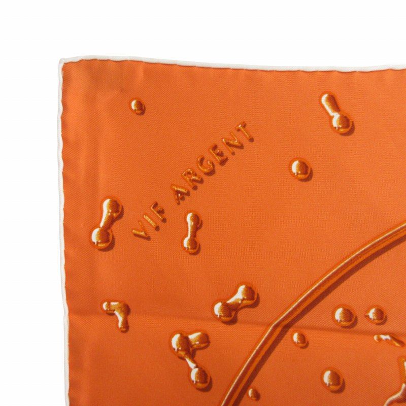 エルメス HERMES カレ40 VIF ARGENT 銀の雫 プチカレ Hロゴ スカーフ
