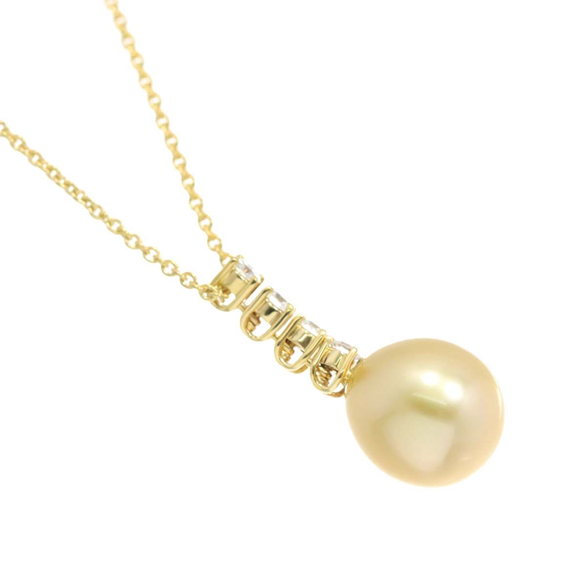 ミキモト MIKIMOTO 白蝶真珠 10.6mm ダイヤ ネックレス 42cm K18 YG イエローゴールド 750 パール South Sea  pearl Necklace 90205508 - メルカリ