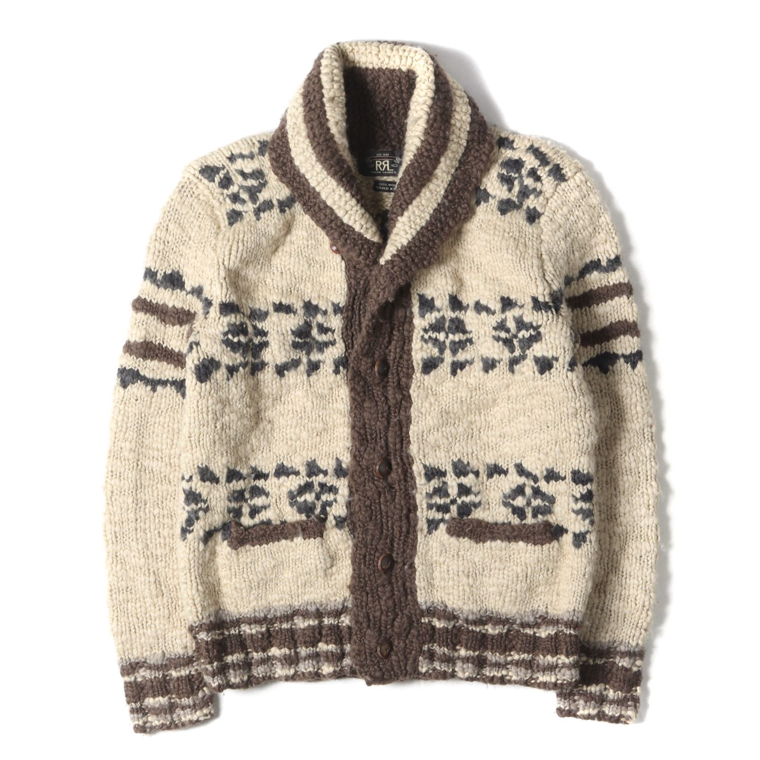 美品 RRL ダブルアールエル カウチン サイズ:S ロデオ ハンドニット 