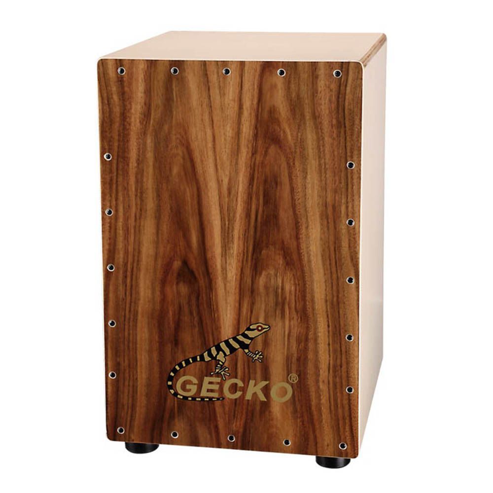 GECKO カホン Cajon 打楽器 木製 ナチュラルコア バーチウッド パーカション ボックスドラム ケース付き 内部ギター弦 ストリング 31*30*48cm CL10KOA