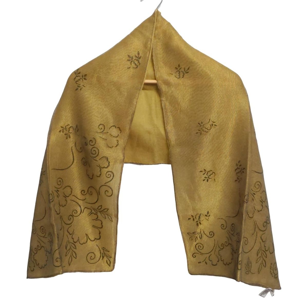 FERRAGAMO|SalvatoreFerragamo サルバトーレフェラガモ ストール ショール - ベージュ×ブロンズ 花柄 ウール アンゴラ