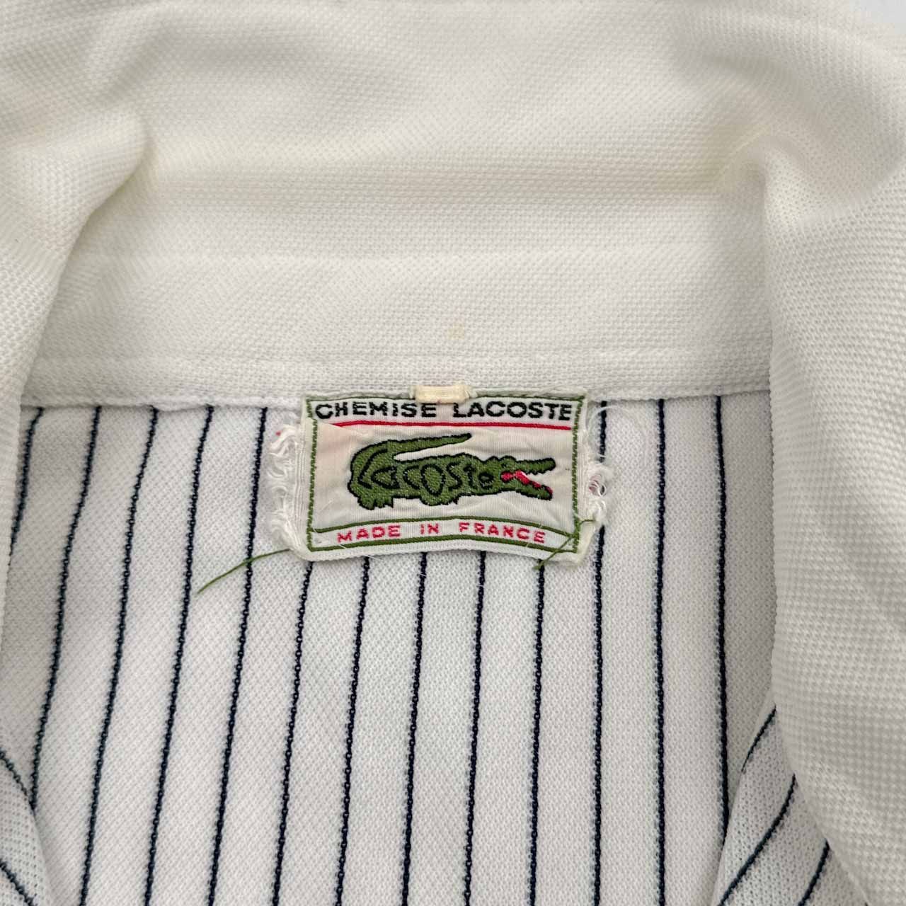 激レア フランス製 60s 70s CHEMISE LACOSTE レアタグ 文字ワニ 白ワニ 