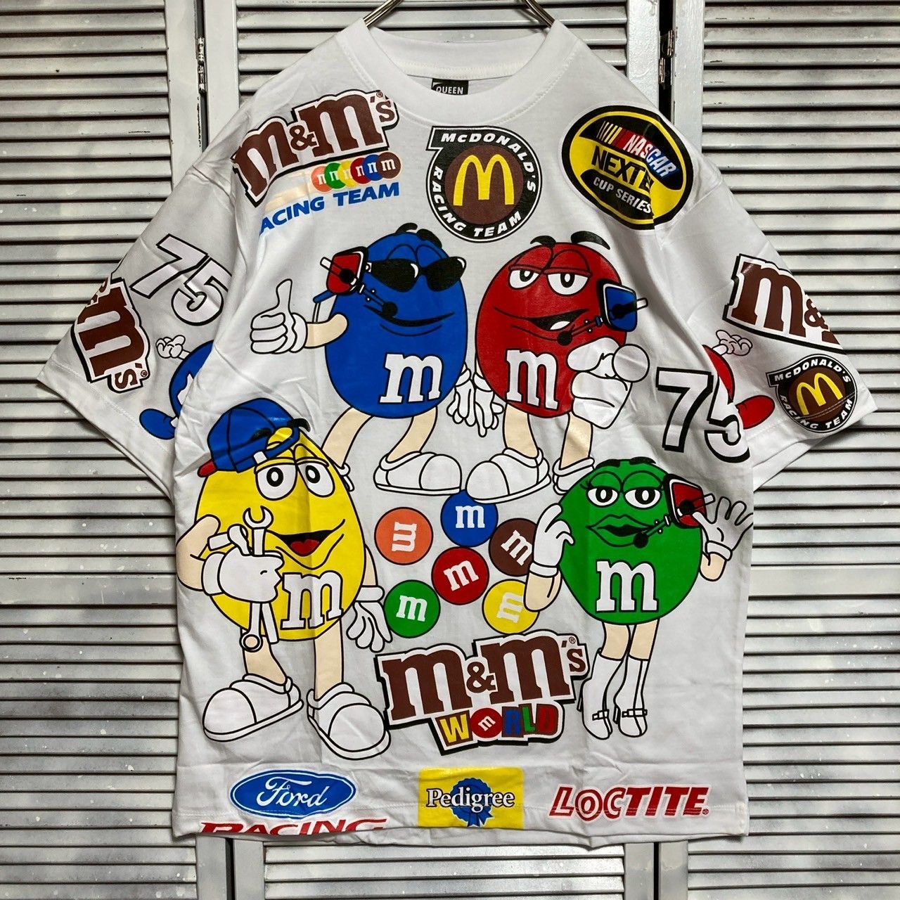 m&m's レーシング シャツ レア USA製 m&m's ナスカー2000 レーシングチーム 半袖Tシャツ