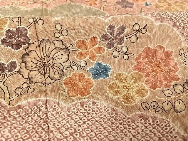 平和屋着物●石川県指定無形文化財　牛首紬　白山工房　手織り　訪問着　辻が花　絞り　金彩　正絹　逸品　AAAT9412np 平和屋着物○石川県指定無形文化財 牛首紬 白山工房 手織り 訪問着