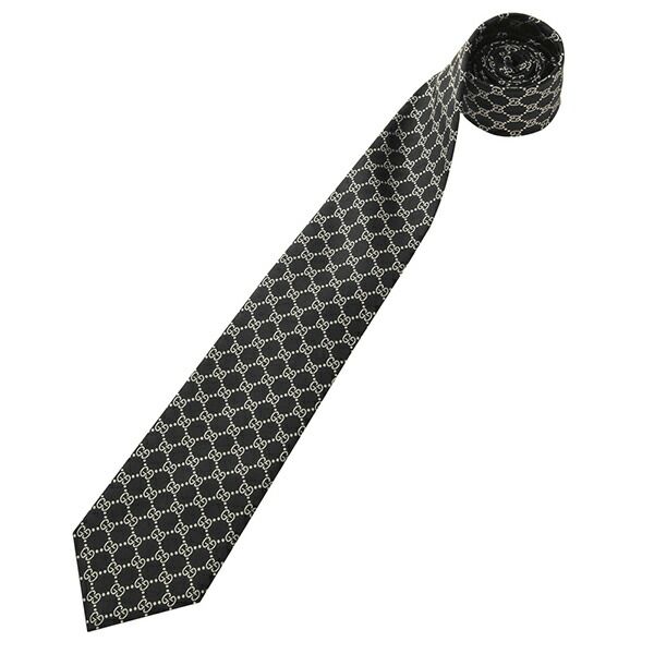 GUCCI ブラック ネクタイ GGパターン 未使用】GUCCI GGパターン ネクタイ ブラック