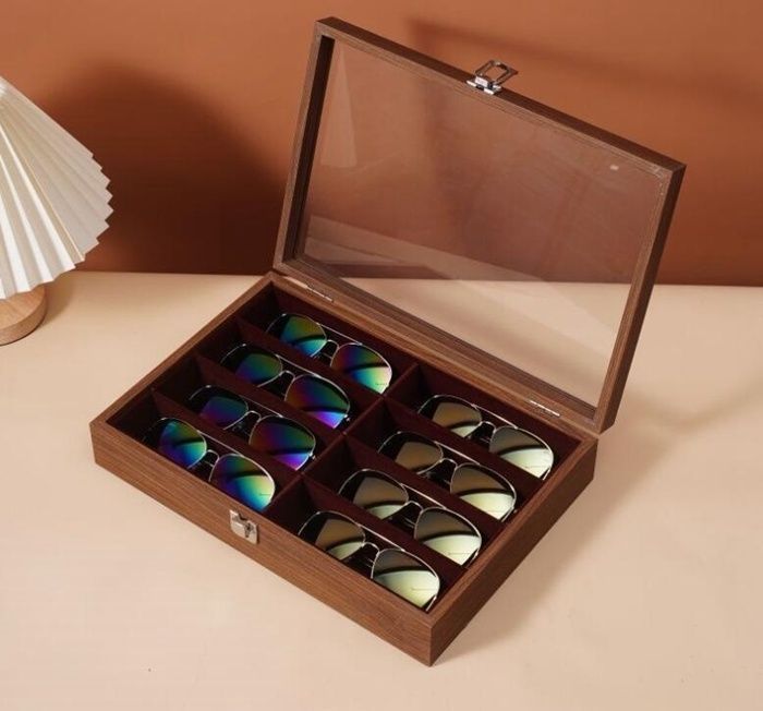 眼鏡収納ボックス 即 OK 木製 メガネ収納ケース 8本用 大容量 ガラス天窓 メガネケース 眼鏡ケース サングラスケース サングラス メガネ 収納ケース NACE167 NEXPOTALLINN_EU