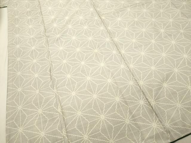 平和屋着物○本場大島紬 白大島 9マルキ 麻の葉文様 正絹 逸品  