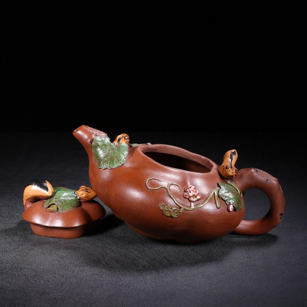 宜興  紫砂壷  チ竜紫砂壷  工芸品 美術品 置物 宜興 紫砂壷 チ竜紫砂壷 工芸品 美術品 置物