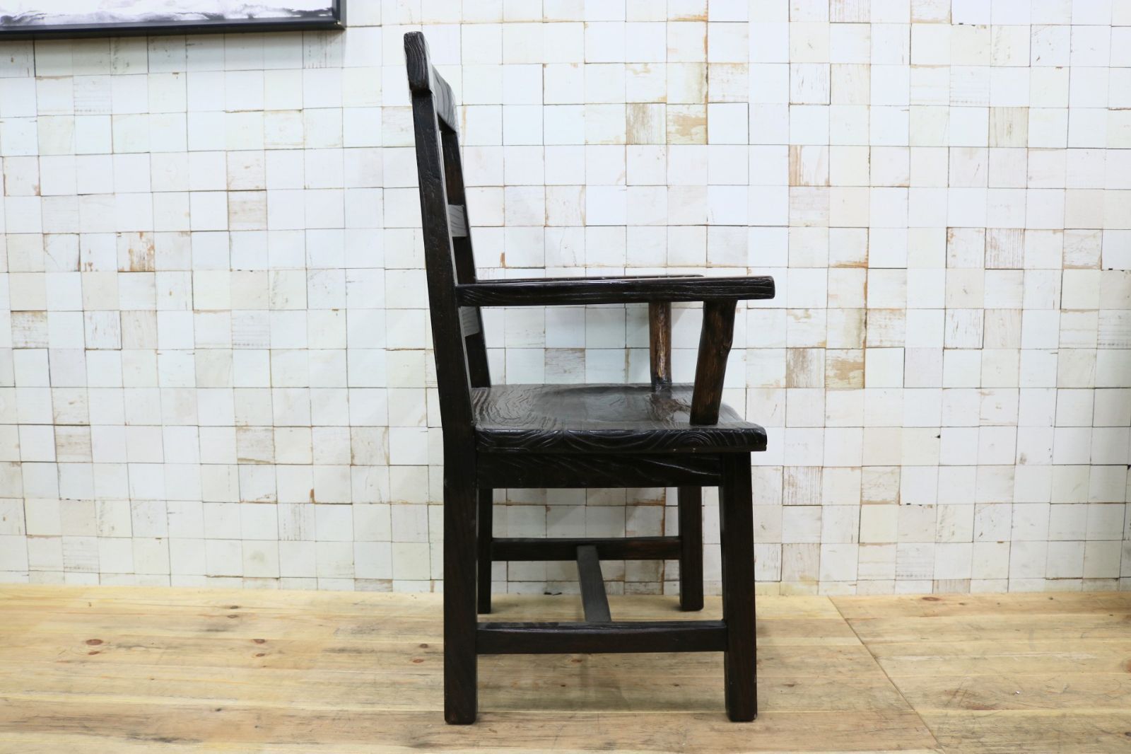 GMIS291C アジアンリゾート ヴィンテージ ウッドチェア アームチェア ダイニングチェア 椅子 和モダン 民藝風 レトロ チェア MARWIL-DEMENAGEMENTS_CH