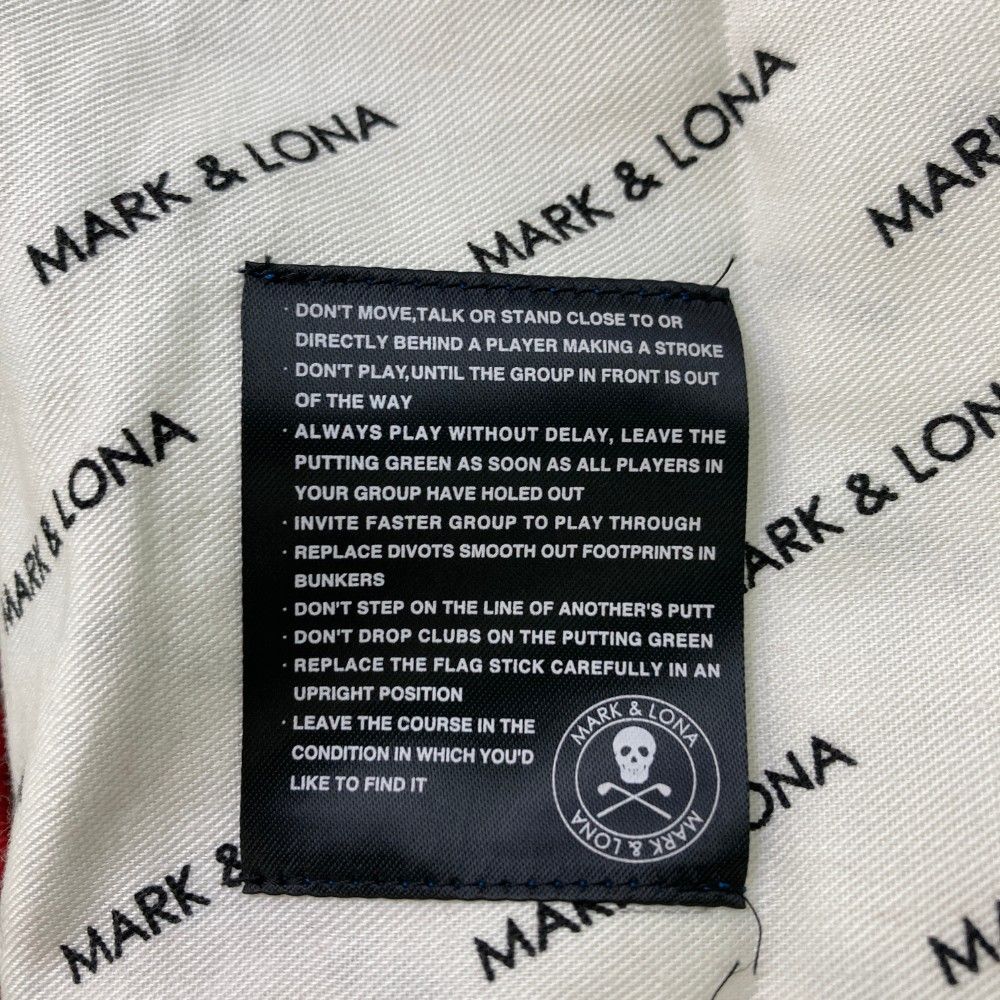 サイズ：M MARK&LONA マークアンドロナ  コーデュロイパンツ スカル総柄 レッド系 [240101454868] ゴルフウェア メンズ ストスト サイズ：M MARK&LONA マークアンドロナ コーデュロイパンツ